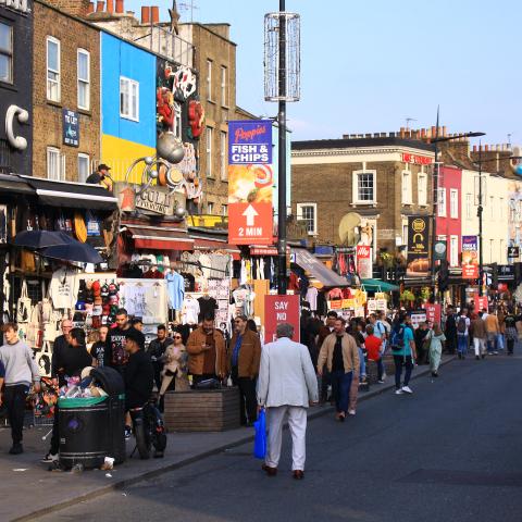 Camden High Street market shops