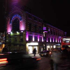 Camden Lock market hall at night